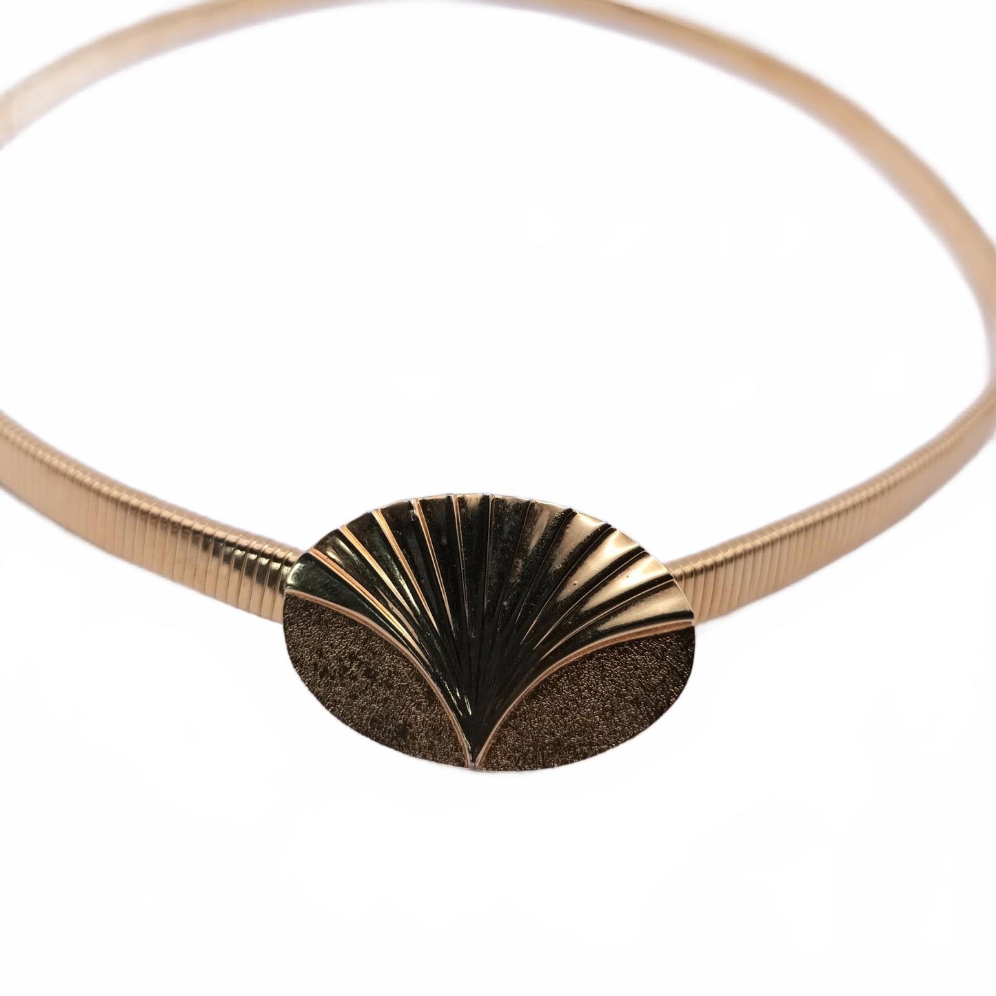 Vintage gold 80s metal shell belt