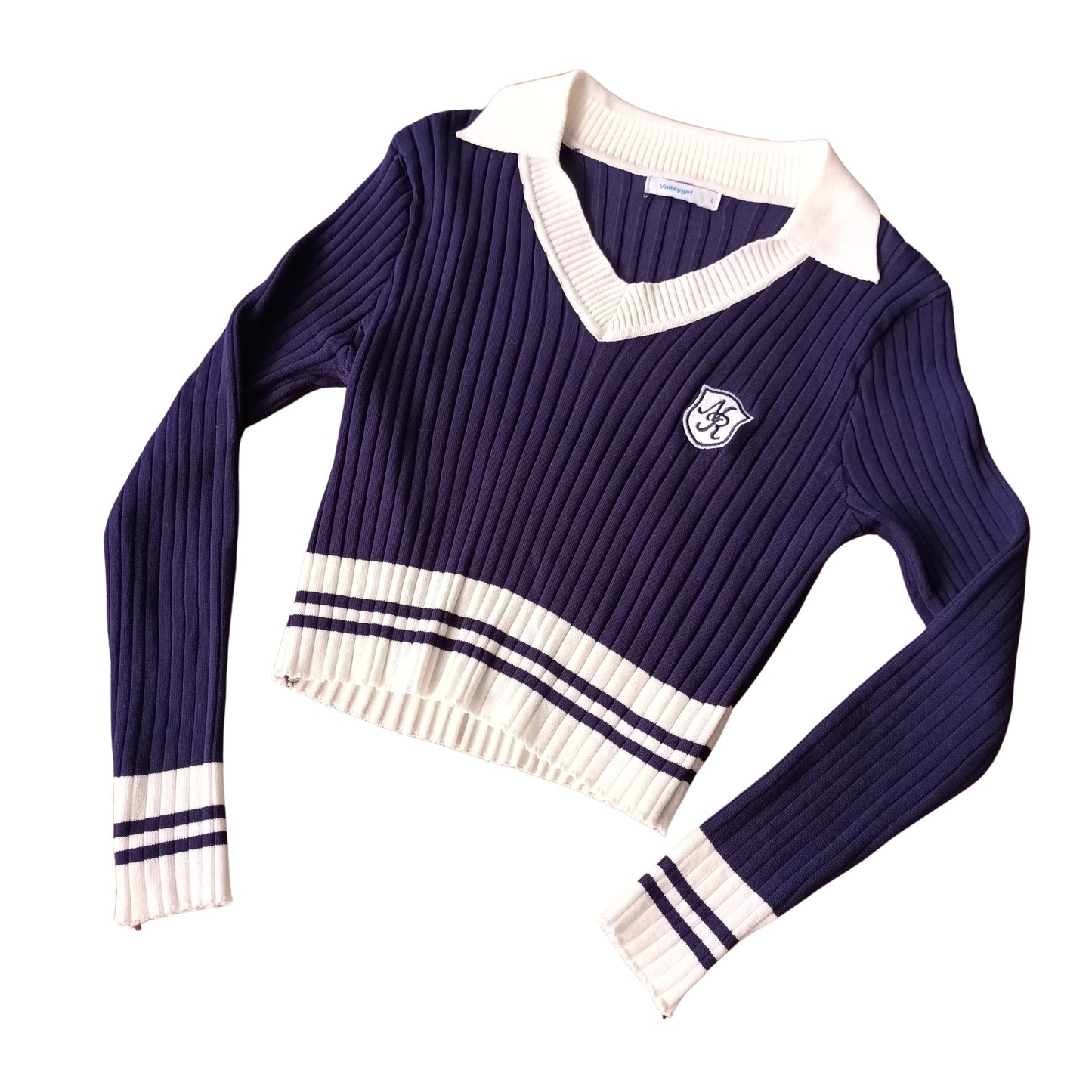 Valley girl preppy navy and white sweater Modeshy