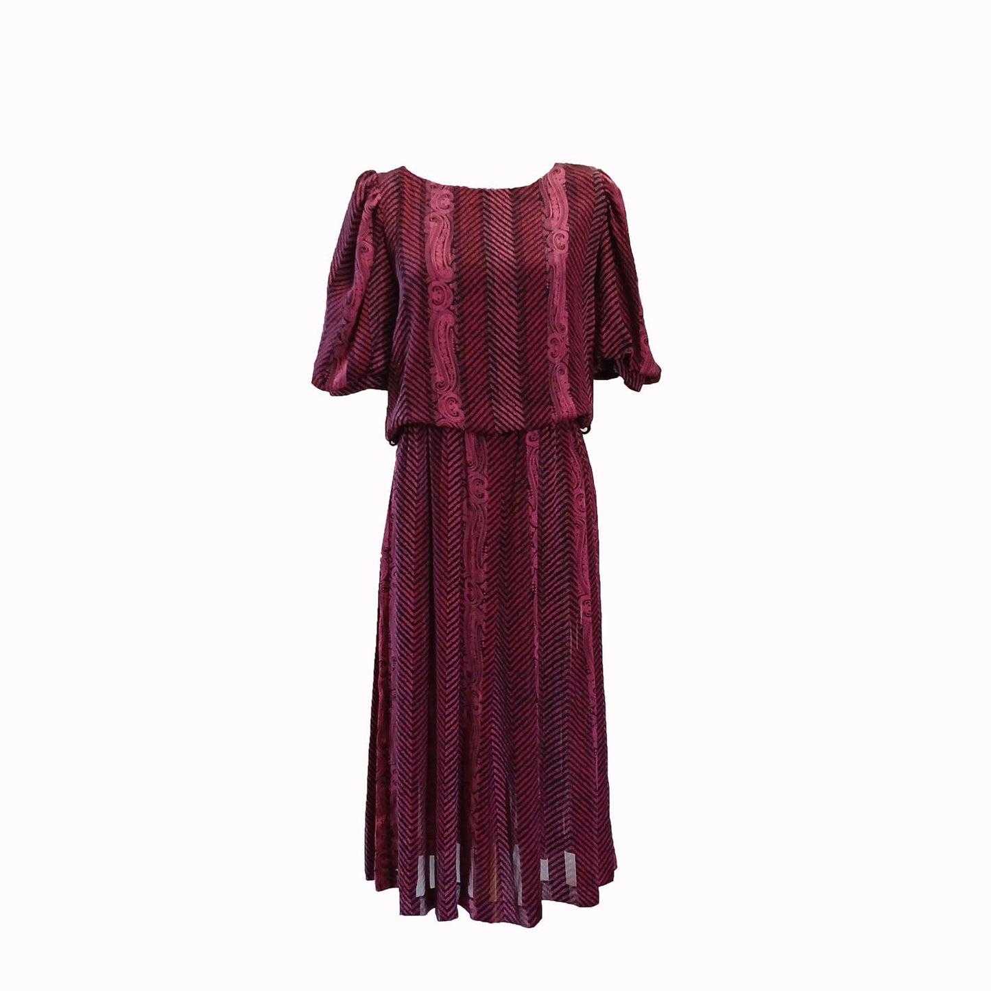Vintage magenta 80s soft silky evening dress Modeshy