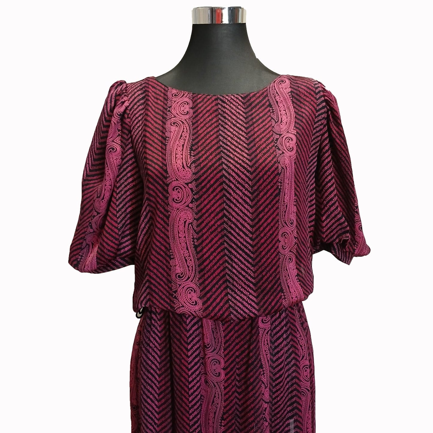 Vintage magenta 80s soft silky evening dress Modeshy