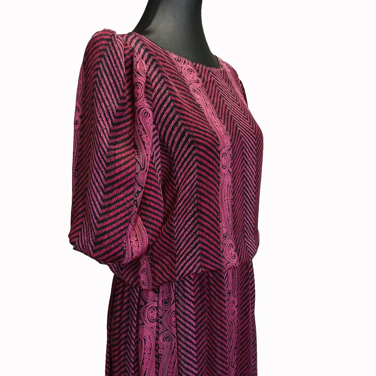 Vintage magenta 80s soft silky evening dress Modeshy