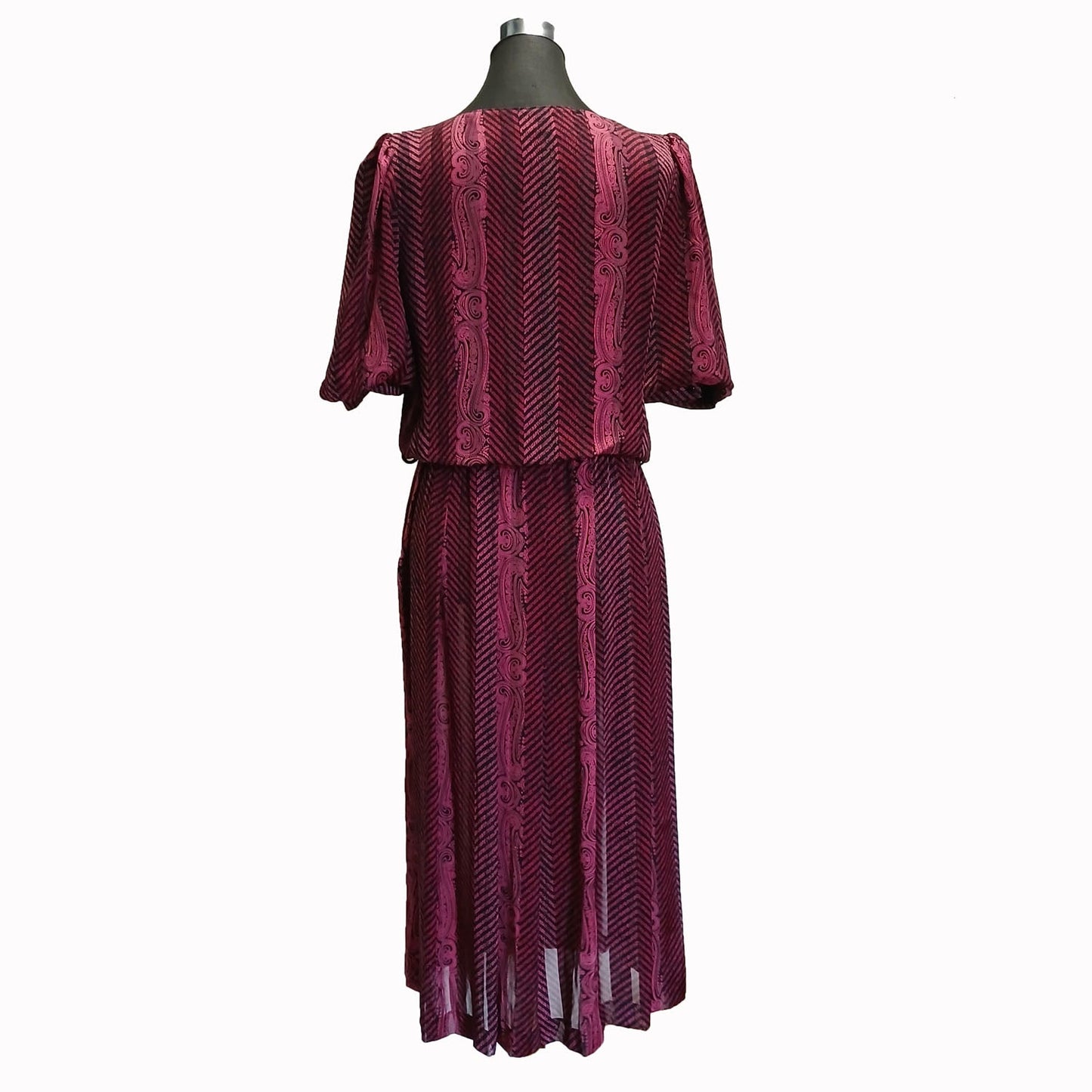 Vintage magenta 80s soft silky evening dress Modeshy
