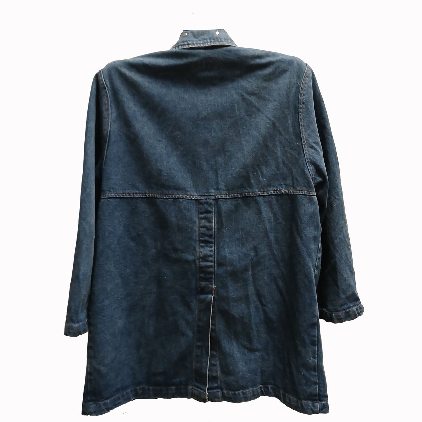 Vintage large deep v neck silver studded denim jacket L Modeshy