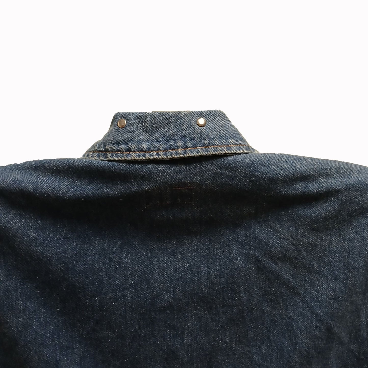 Vintage large deep v neck silver studded denim jacket L Modeshy