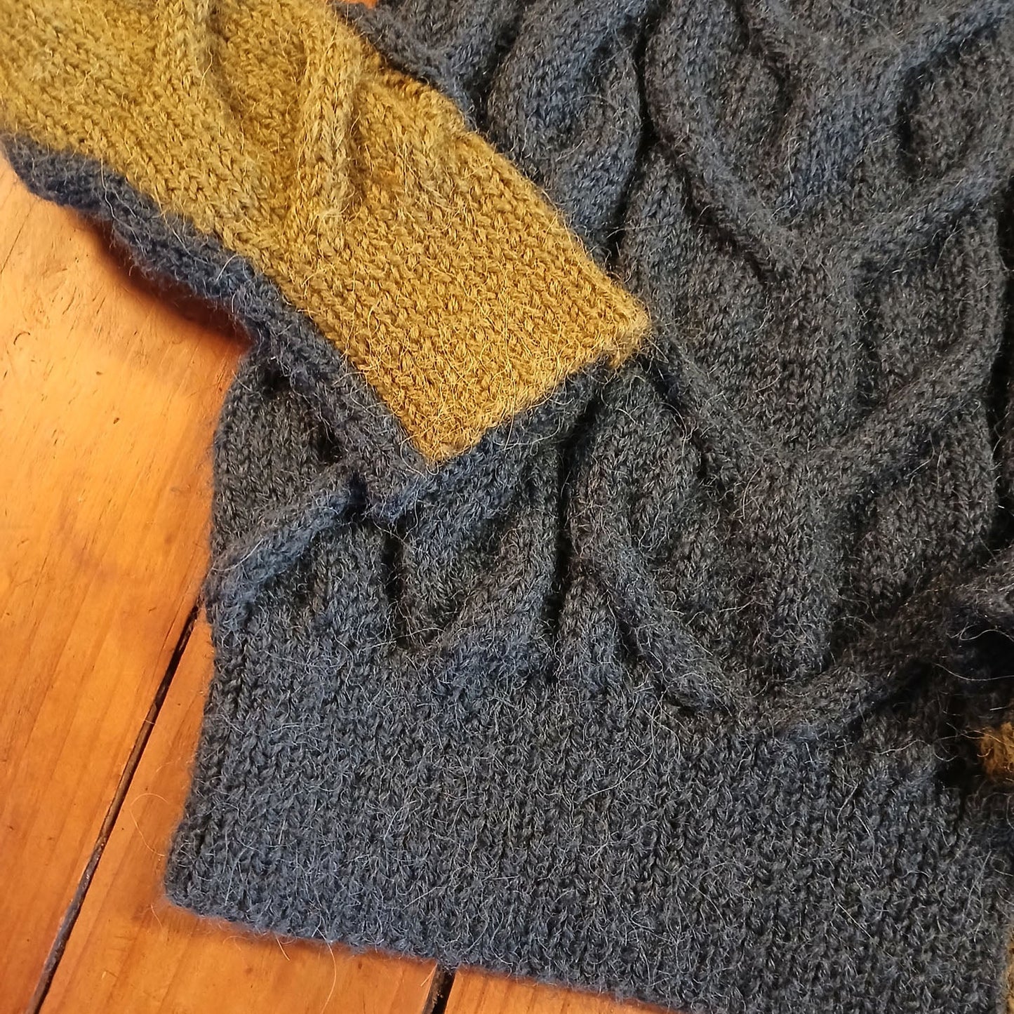 Hand Knitted Mohair wool turtle neck large cable knit jumper Modeshy