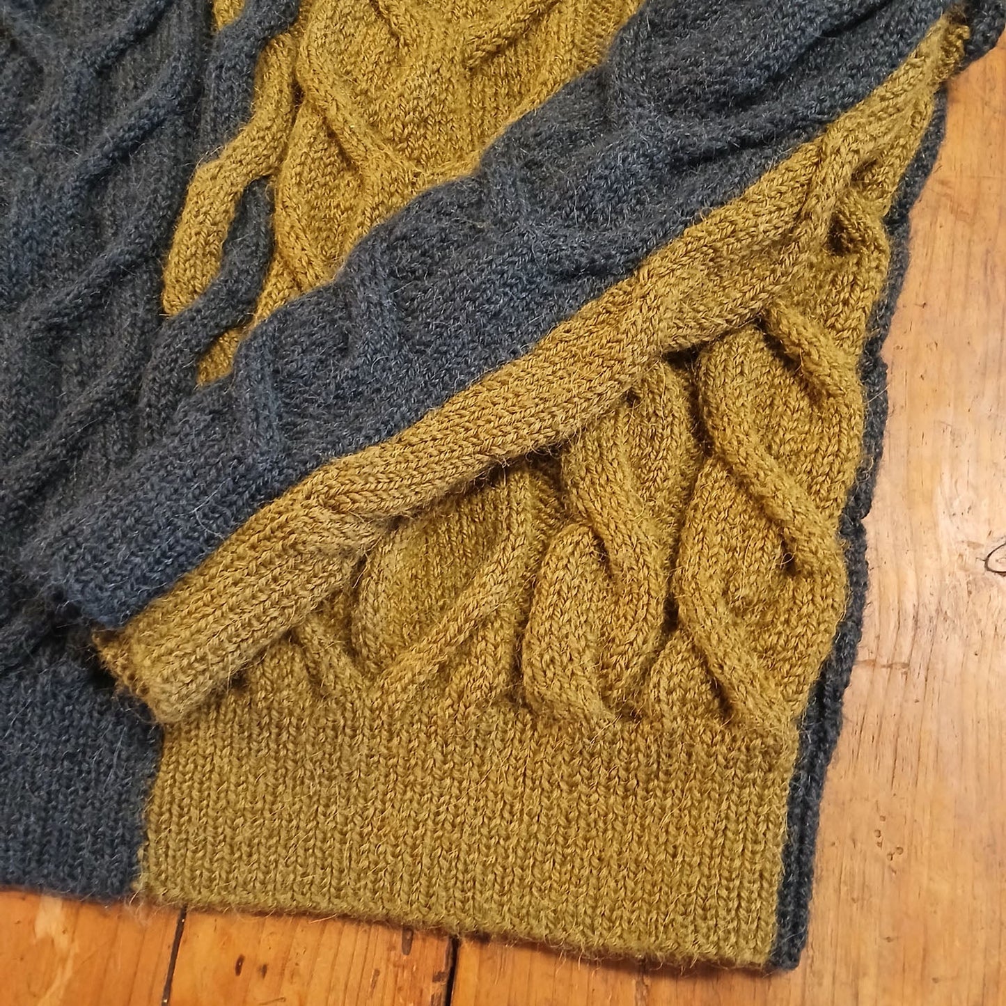 Hand Knitted Mohair wool turtle neck large cable knit jumper Modeshy