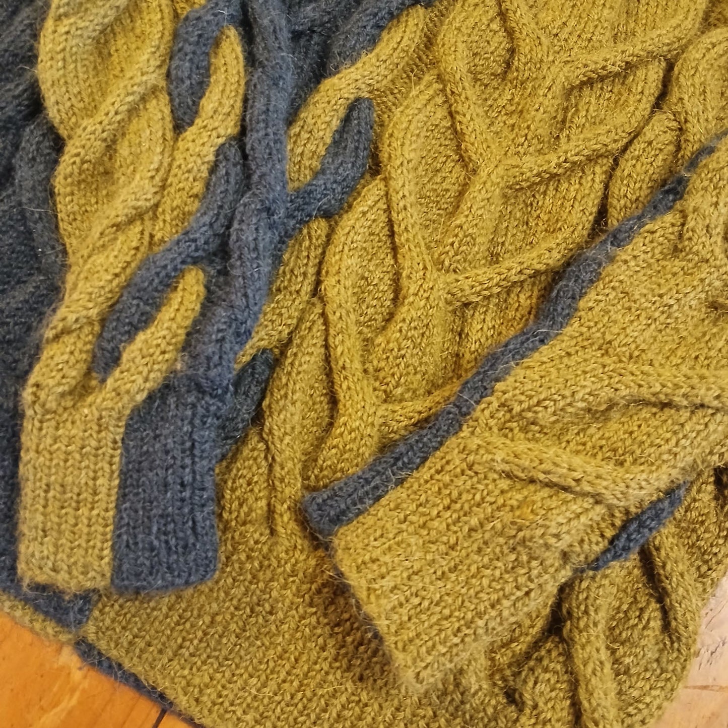 Hand Knitted Mohair wool turtle neck large cable knit jumper Modeshy
