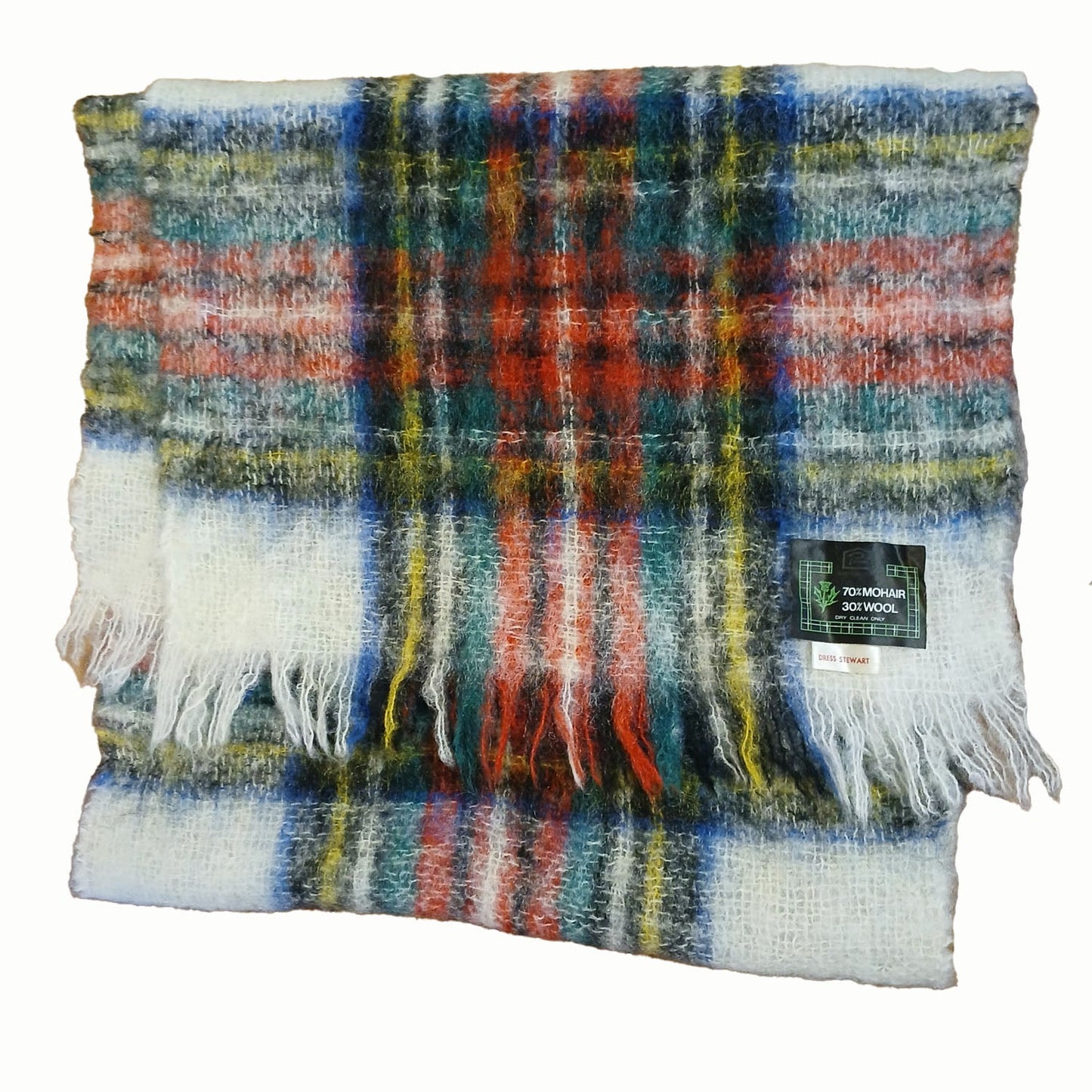 Vintage Dress Stewart Scottish Wool/ mohair tartan scarf Modeshy