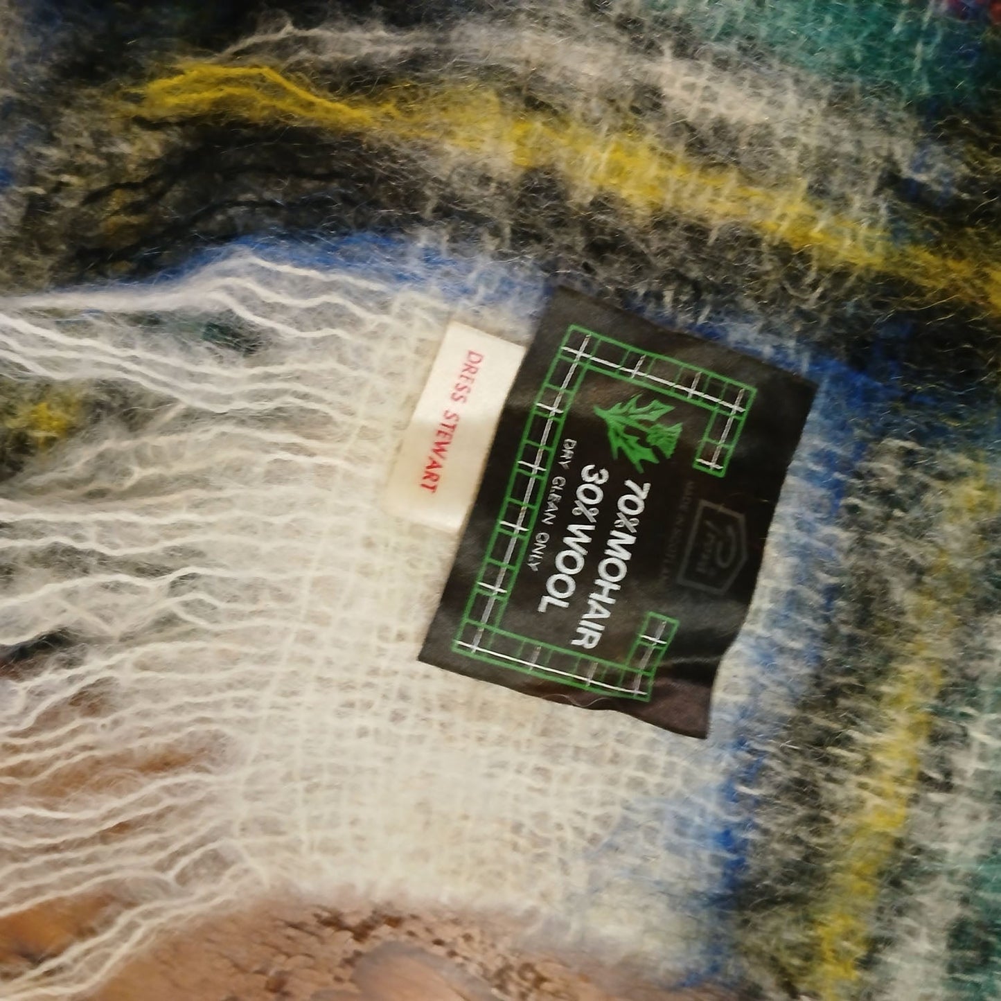 Vintage Dress Stewart Scottish Wool/ mohair tartan scarf Modeshy