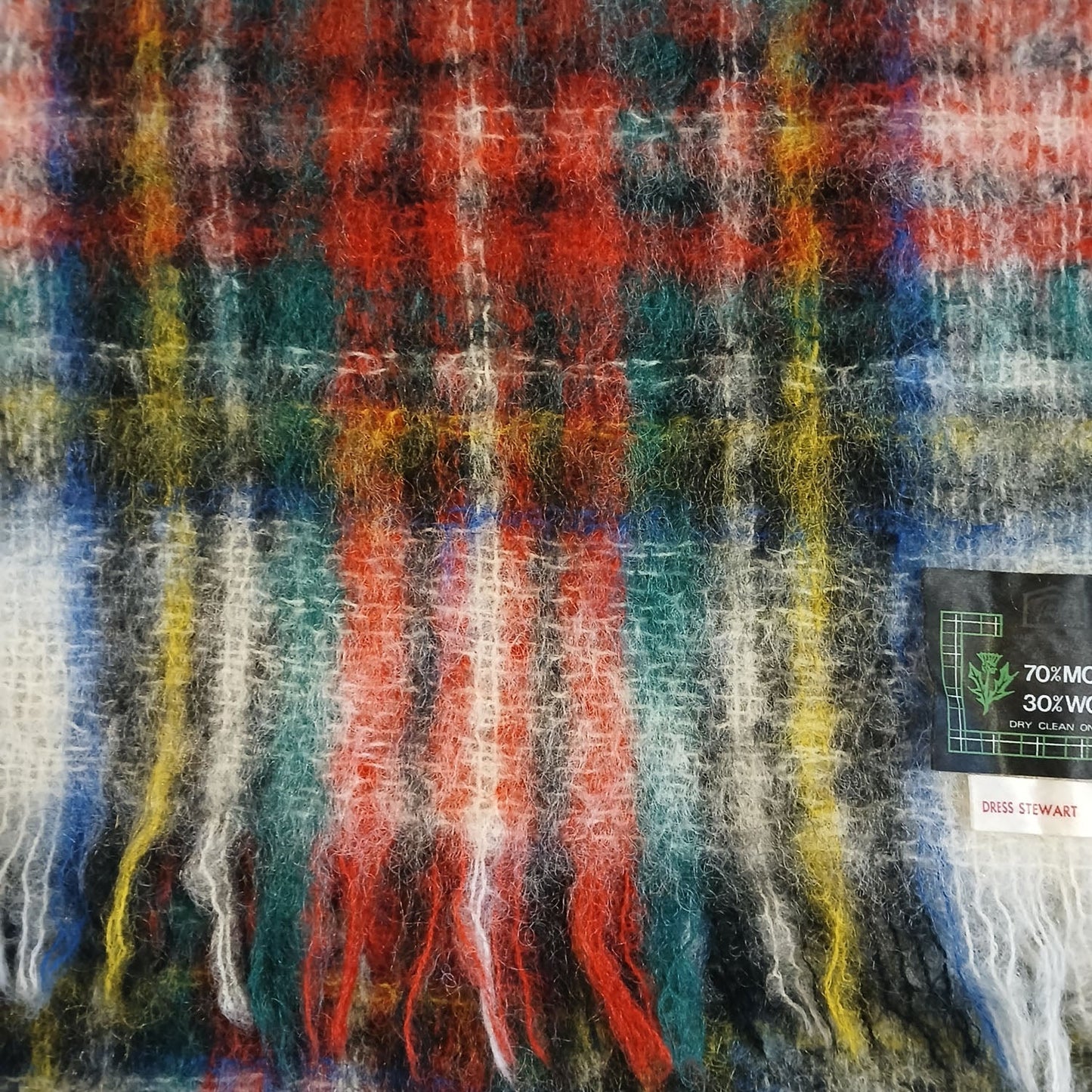 Vintage Dress Stewart Scottish Wool/ mohair tartan scarf Modeshy