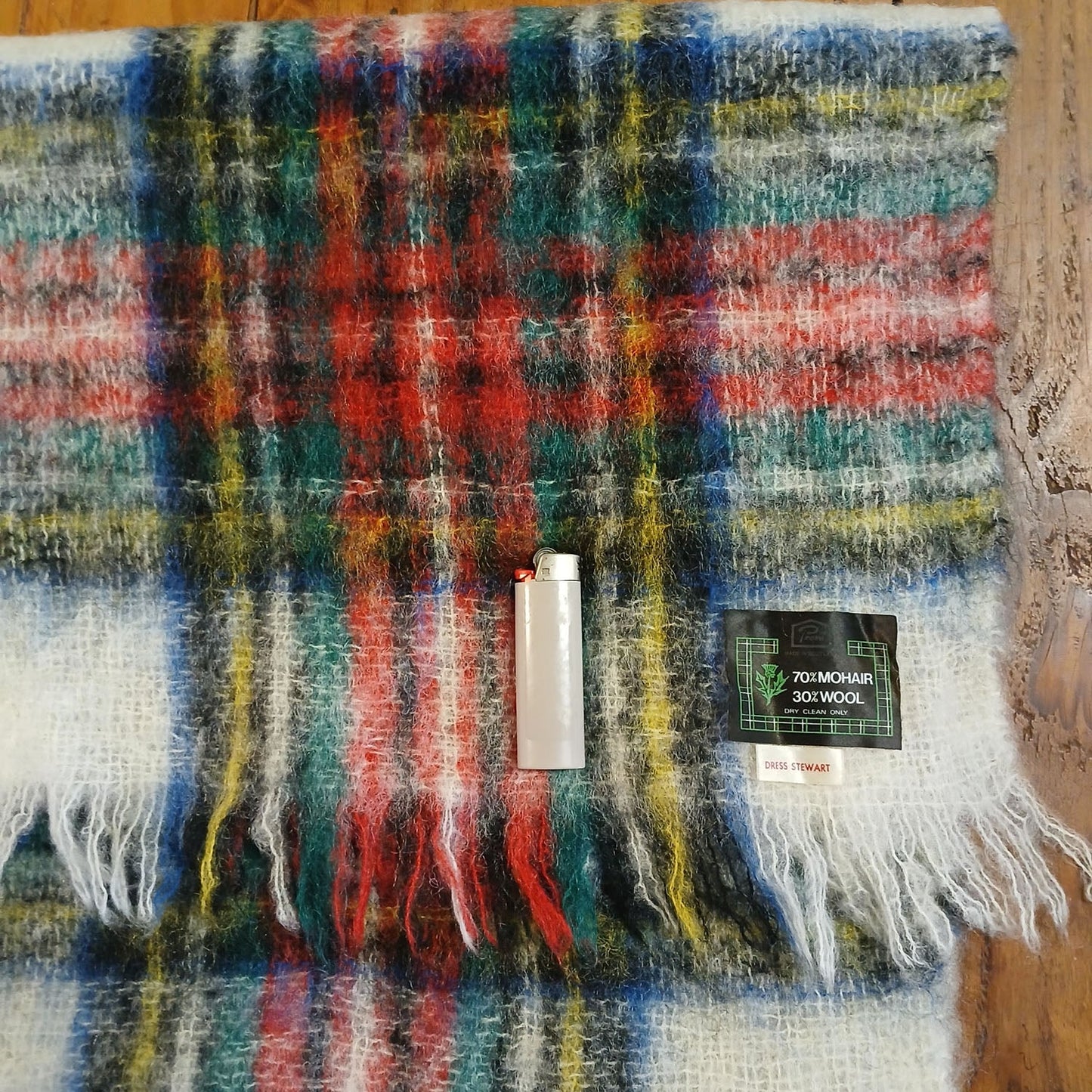 Vintage Dress Stewart Scottish Wool/ mohair tartan scarf Modeshy