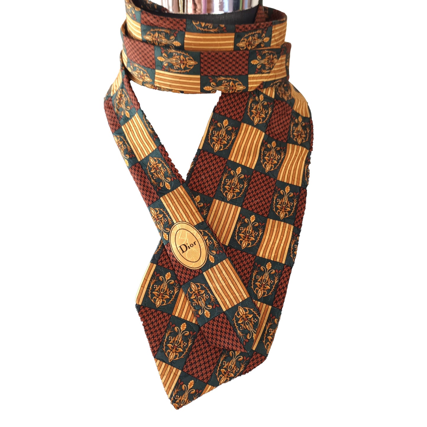 Vintage Christian Dior Silk Tie with Dior emblem Modeshy