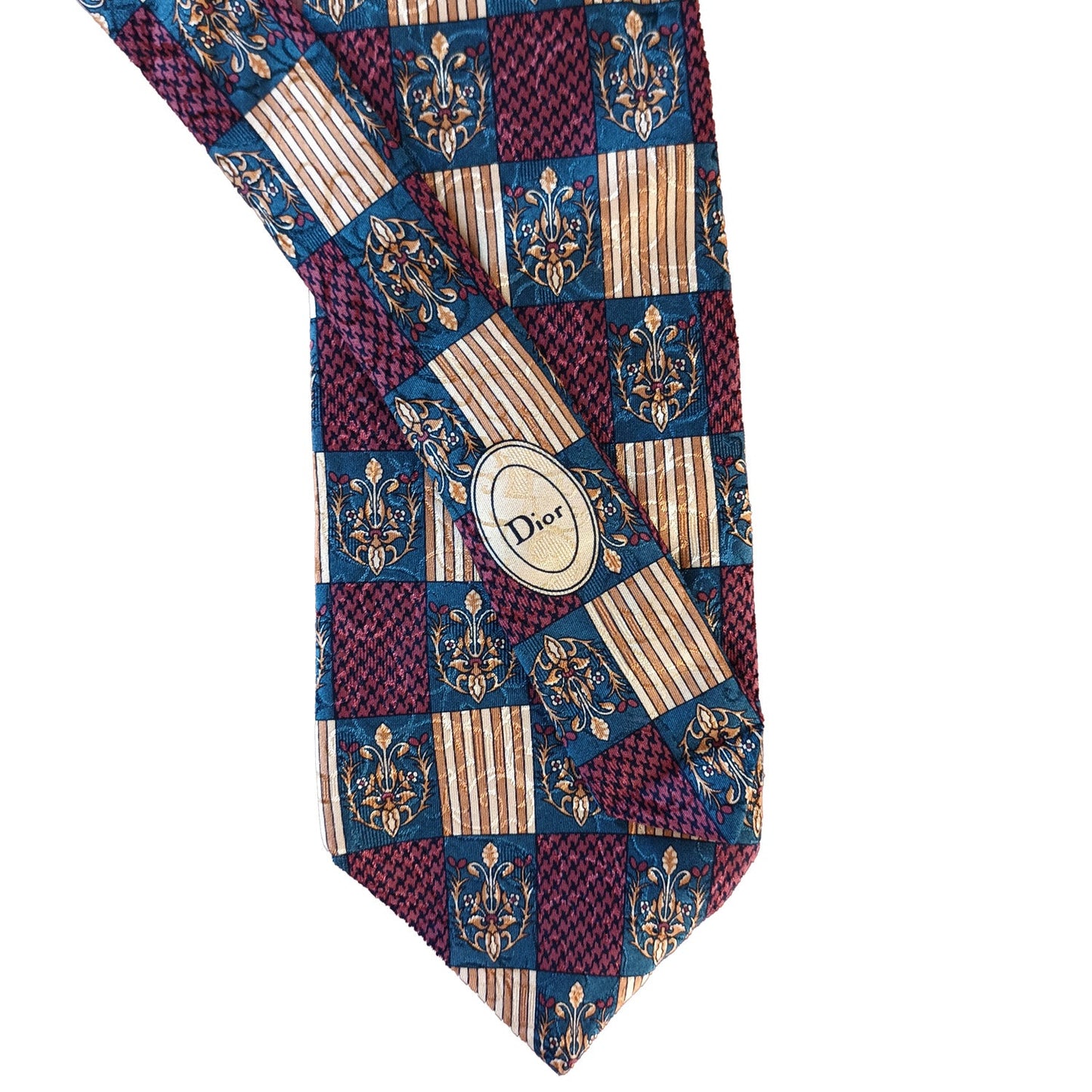 Vintage Christian Dior Silk Tie with Dior emblem Modeshy