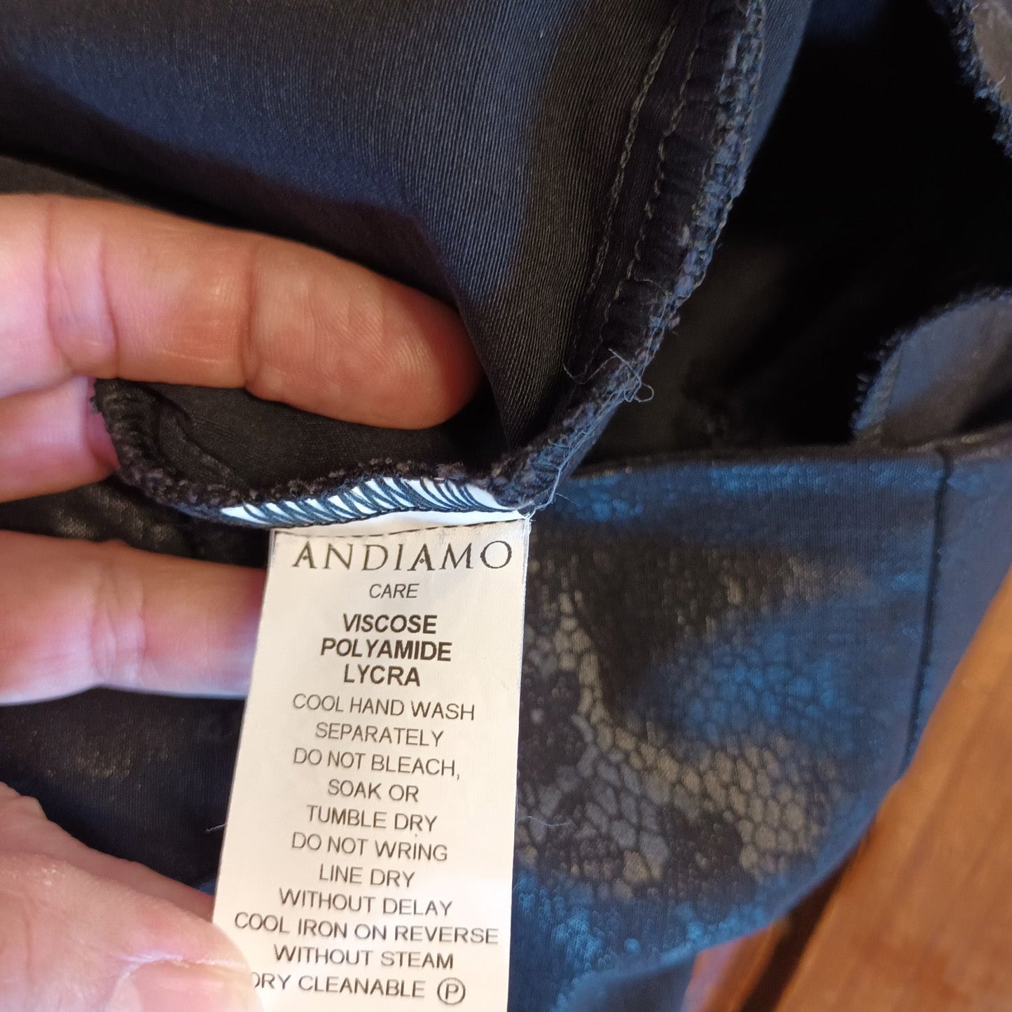 Vintage Andiamo 90s Embossed black floral dress pants 10 Au Modeshy