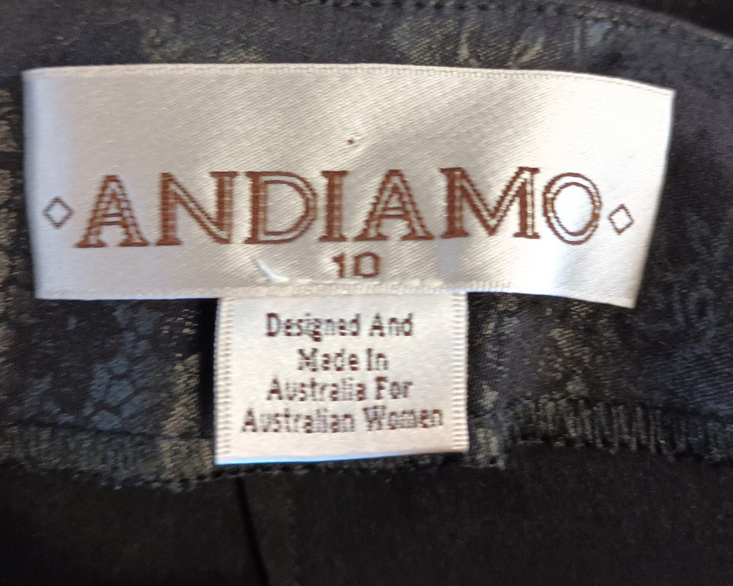 Vintage Andiamo 90s Embossed black floral dress pants 10 Au Modeshy