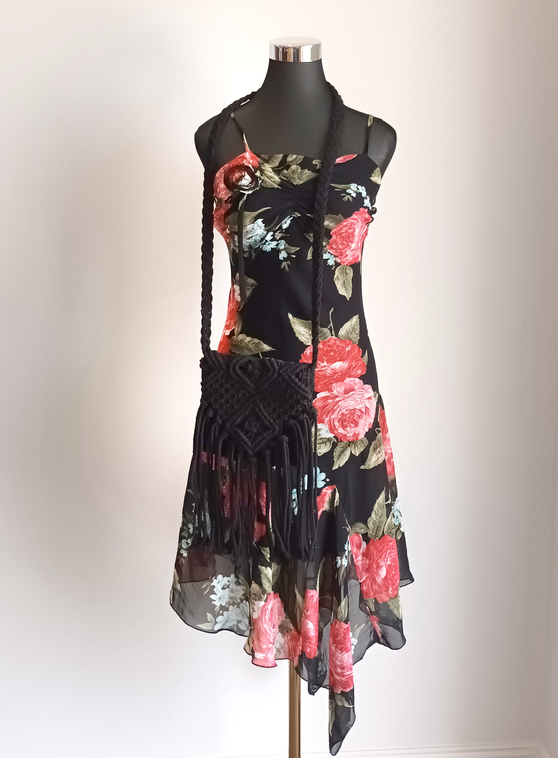 Vintage 90s y2k black floral dress Modeshy