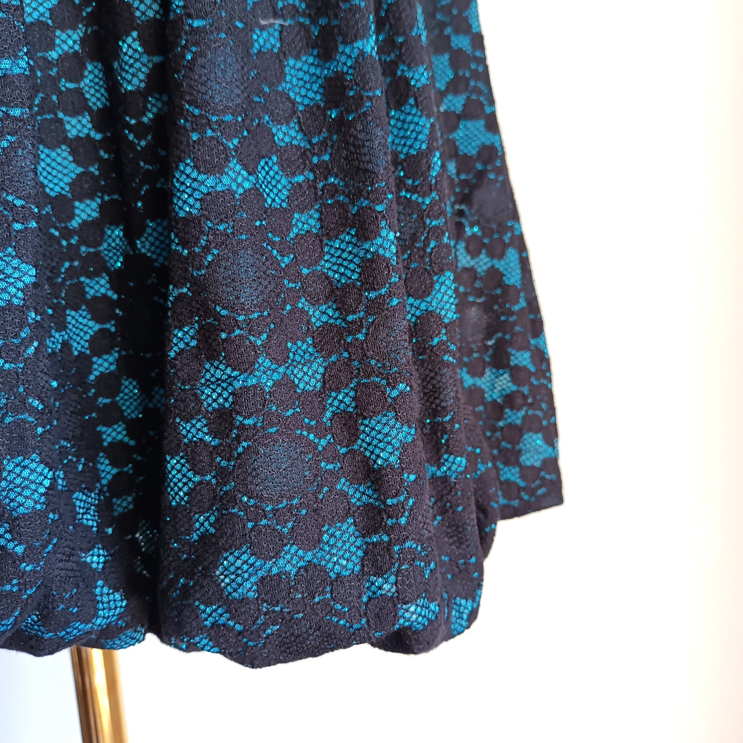 Black and blue vintage lace bubble hem skirt