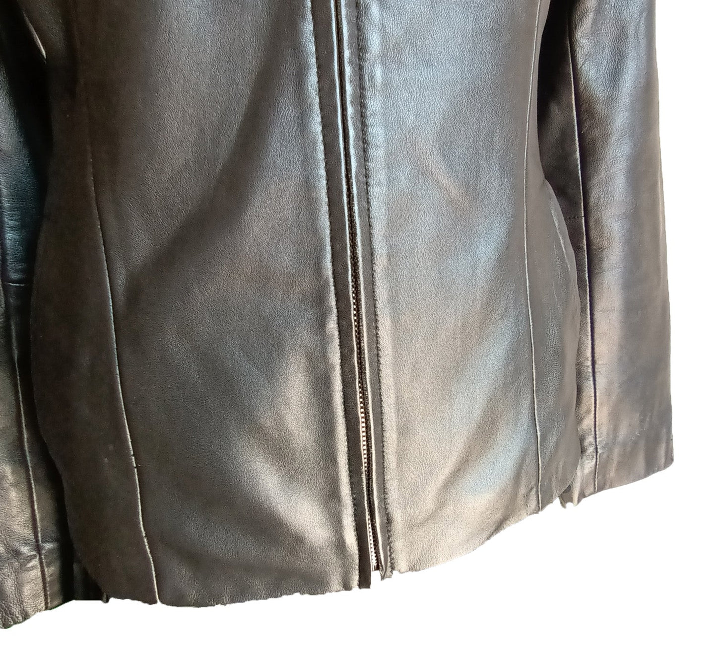 Vintage 90s black leather Jacket By Via Reggio Modeshy