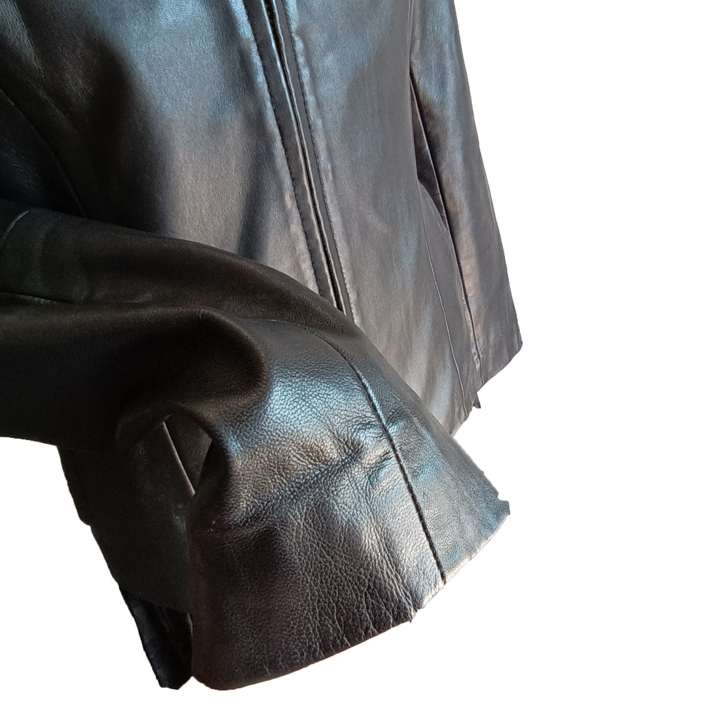 Vintage 90s black leather Jacket By Via Reggio Modeshy