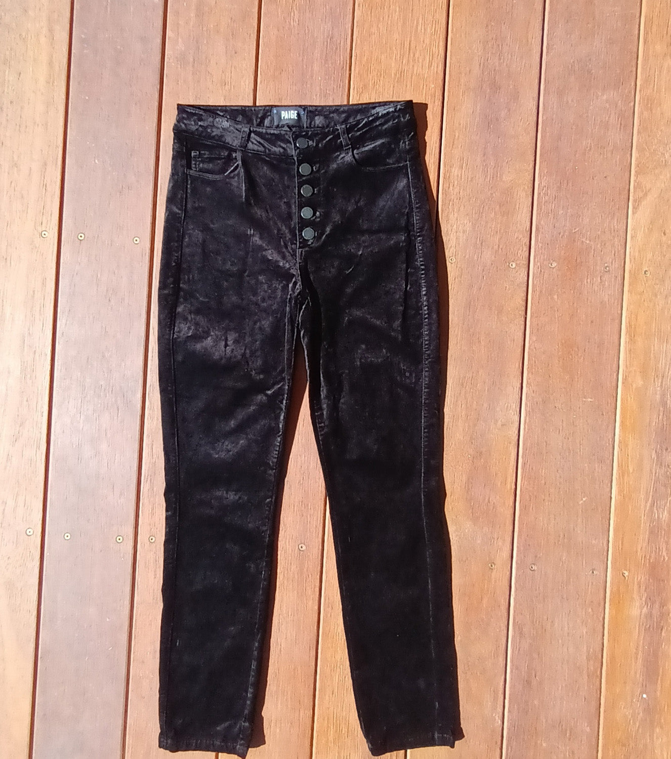 Black velvet Jeans Ankle peg By Paige Hoxton Modeshy