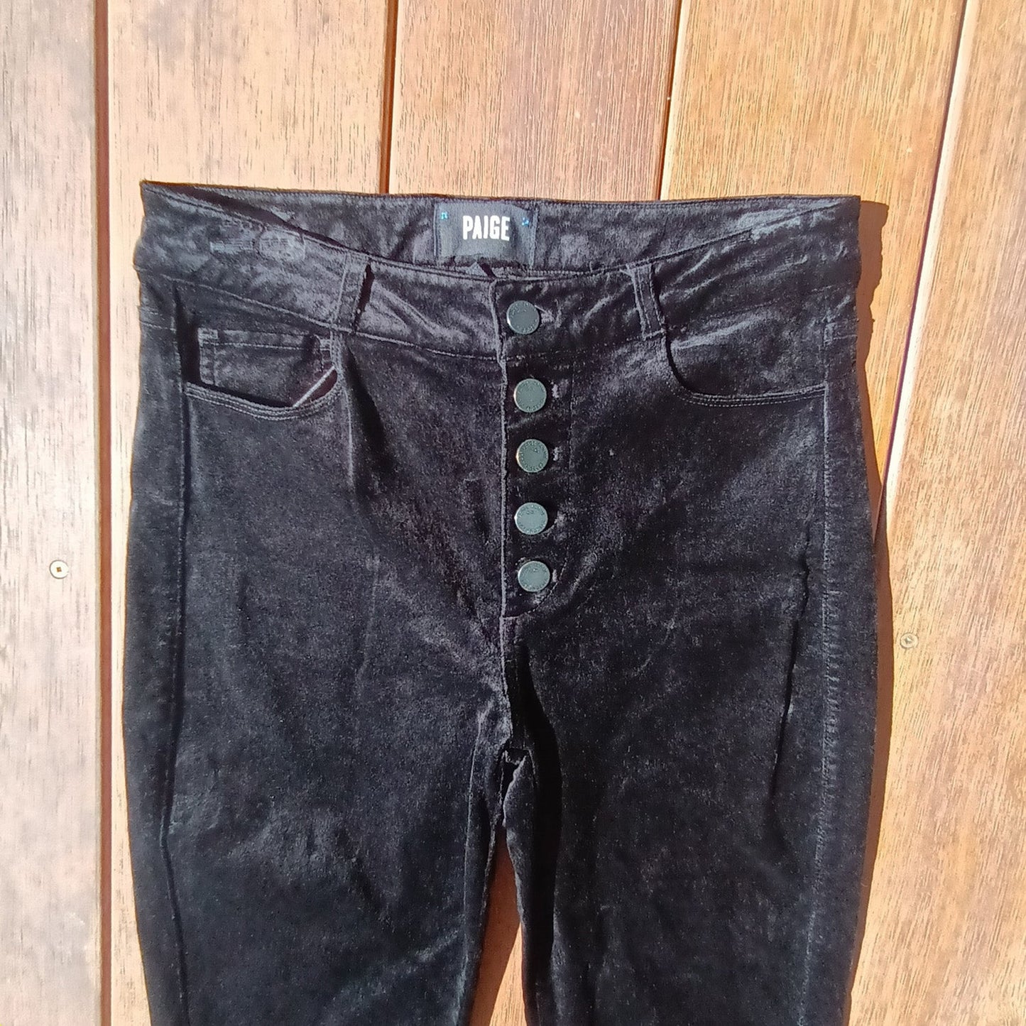 Black velvet Jeans Ankle peg By Paige Hoxton Modeshy