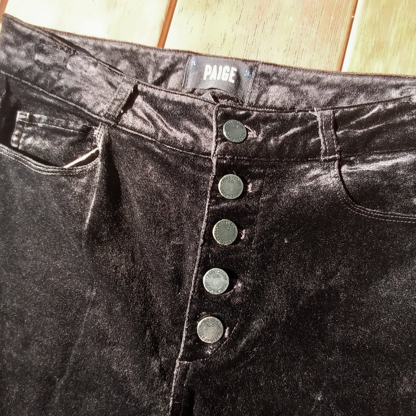 Black velvet Jeans Ankle peg By Paige Hoxton Modeshy