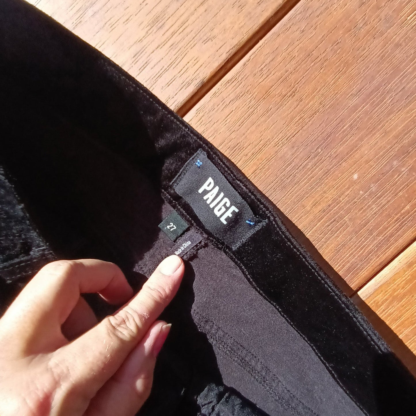 Black velvet Jeans Ankle peg By Paige Hoxton Modeshy