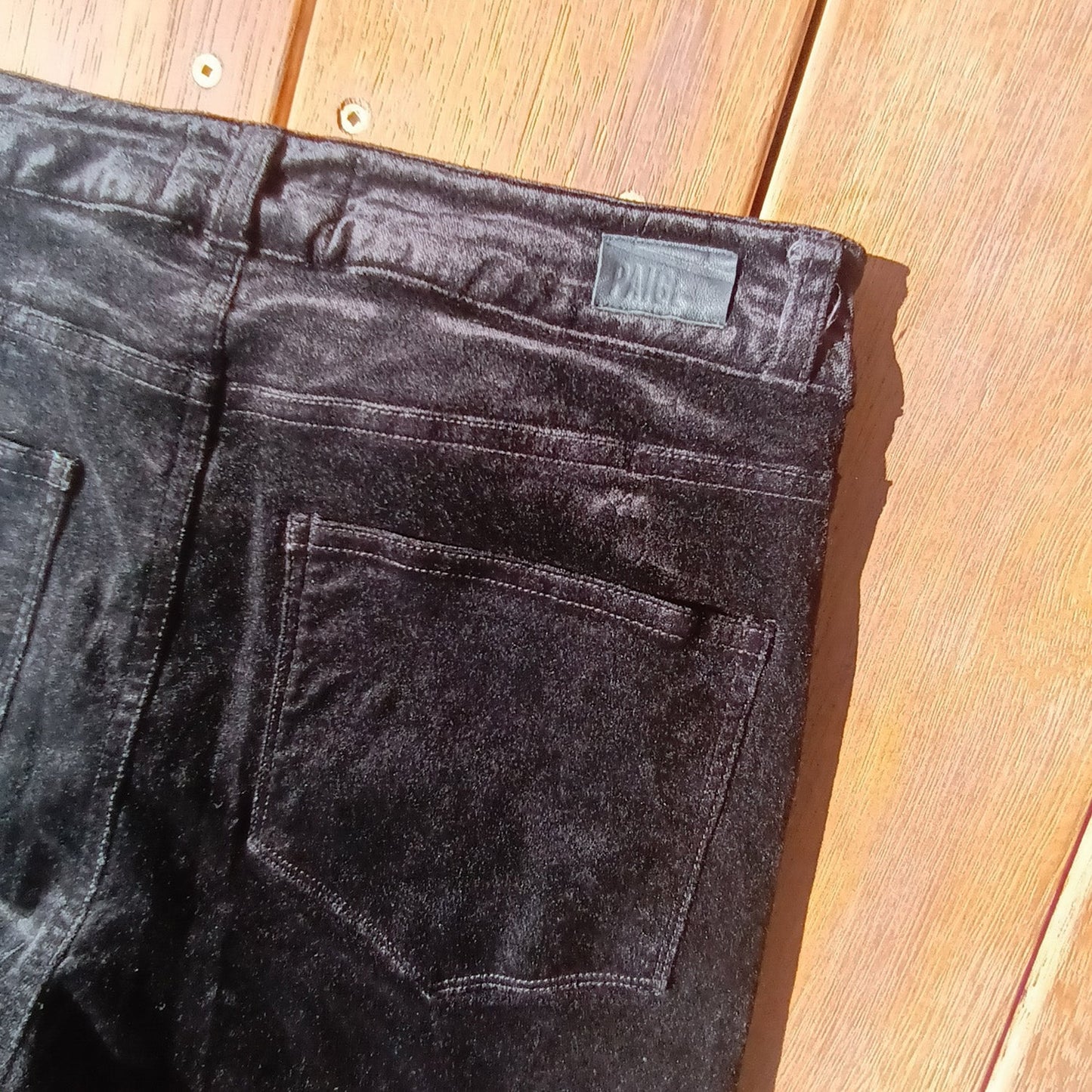 Black velvet Jeans Ankle peg By Paige Hoxton Modeshy