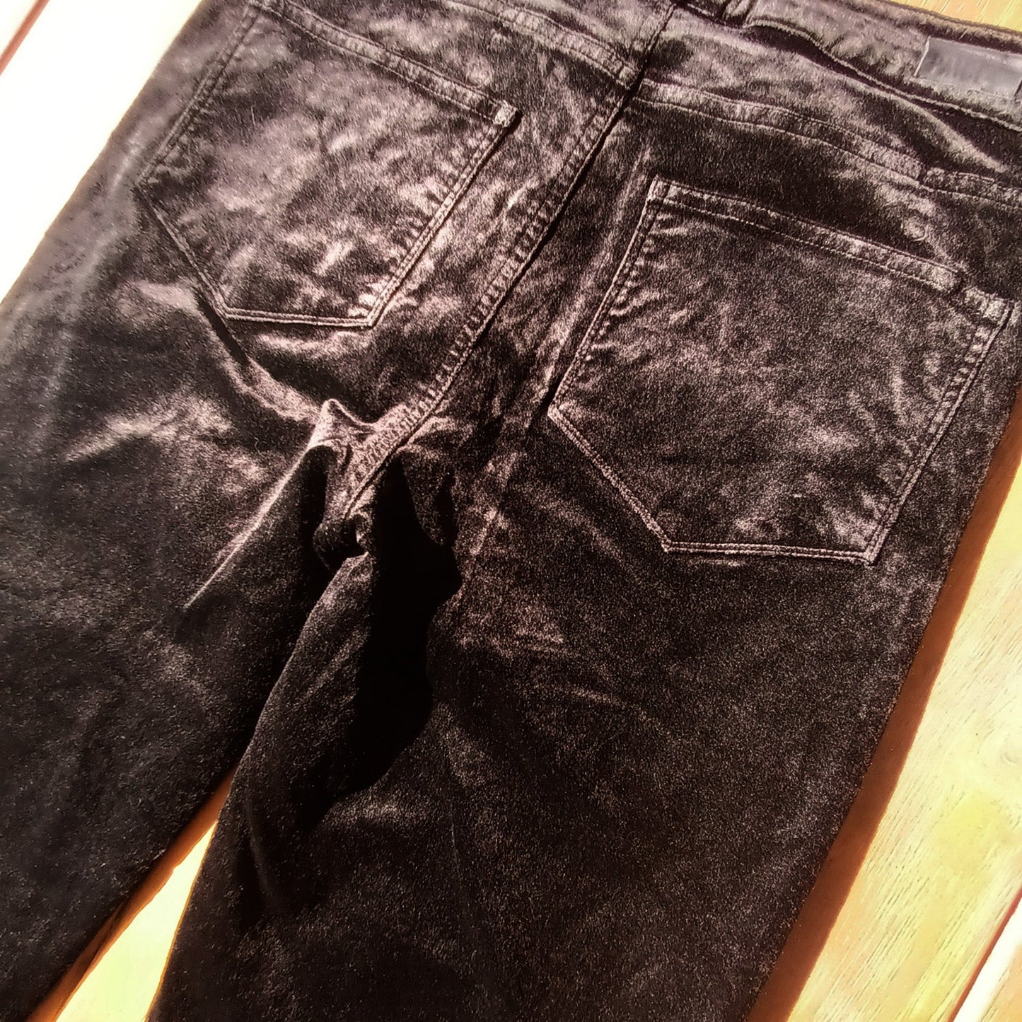 Black velvet Jeans Ankle peg By Paige Hoxton Modeshy
