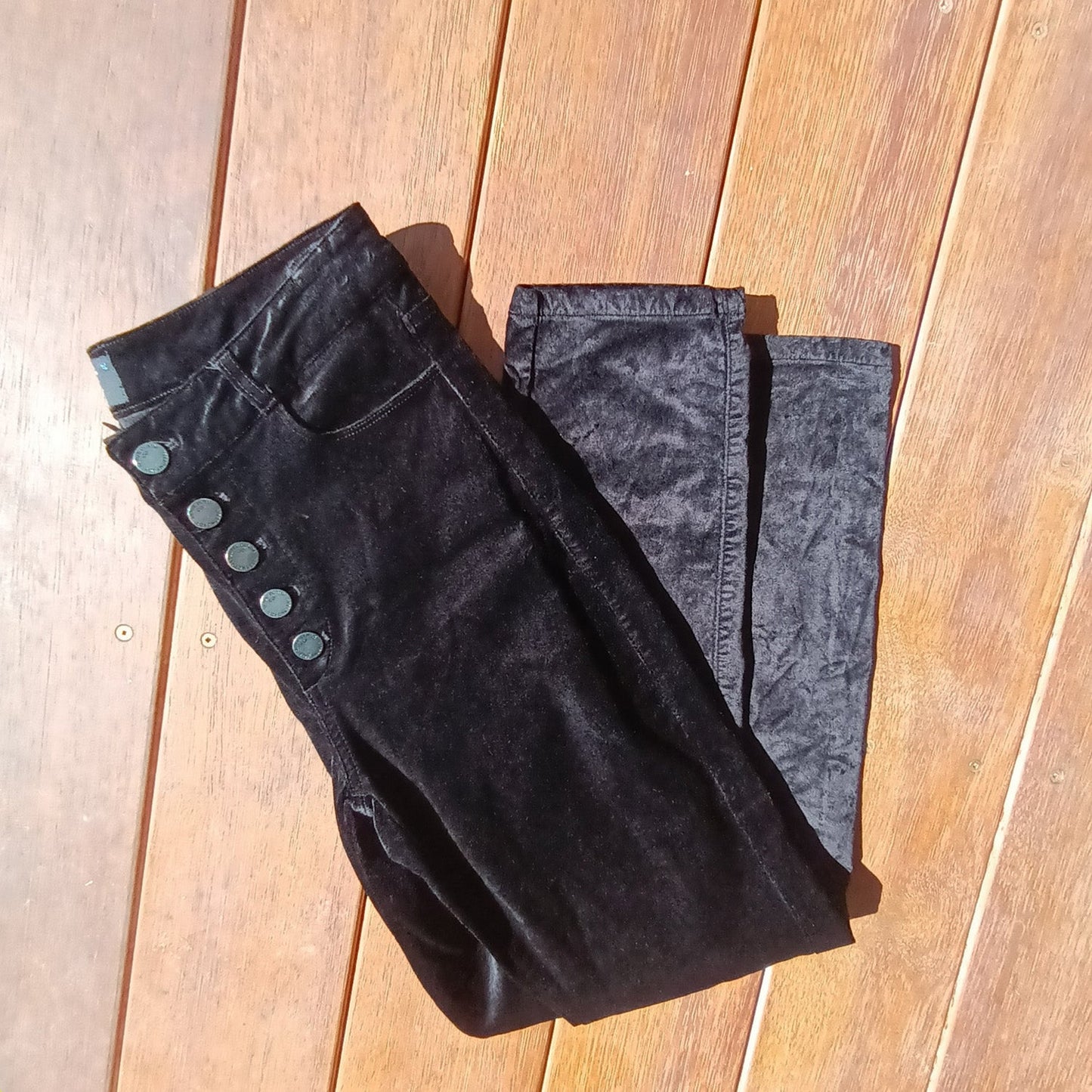 Black velvet Jeans Ankle peg By Paige Hoxton Modeshy