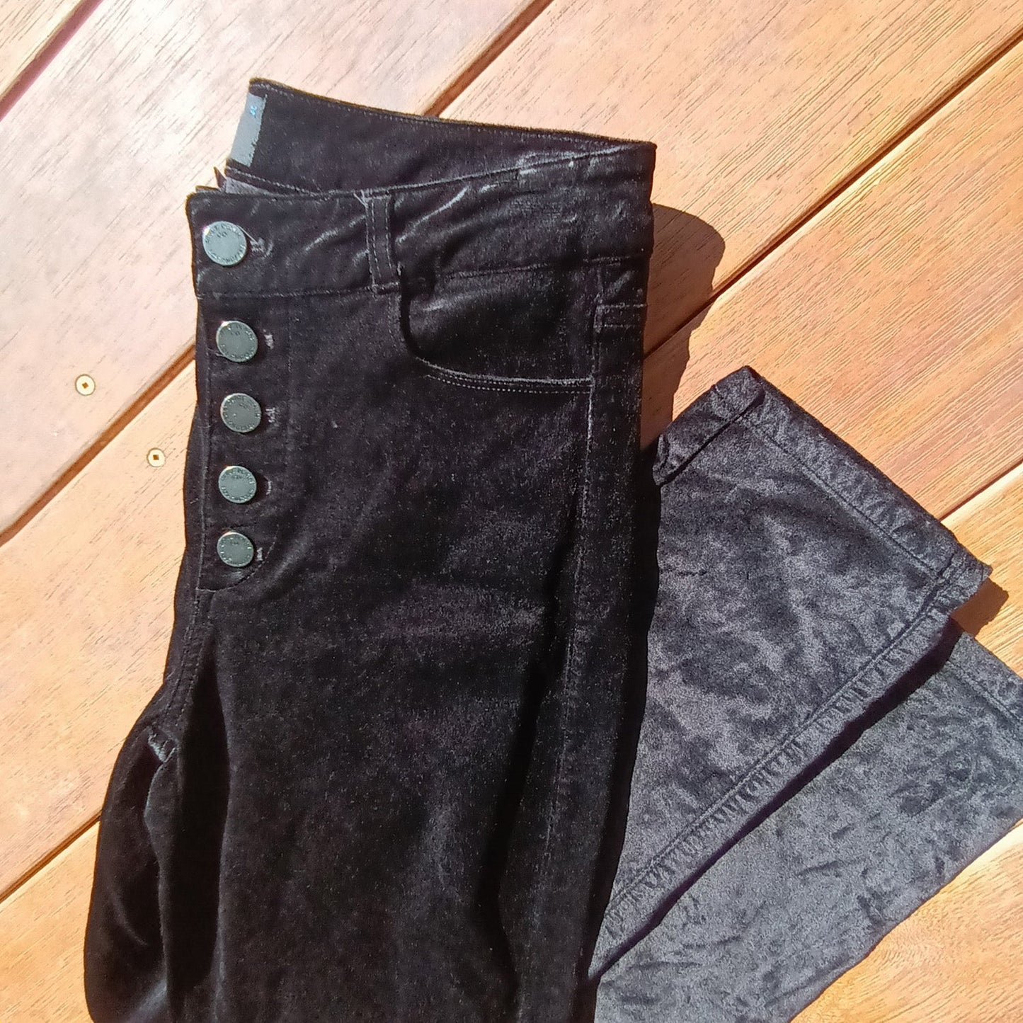 Black velvet Jeans Ankle peg By Paige Hoxton Modeshy