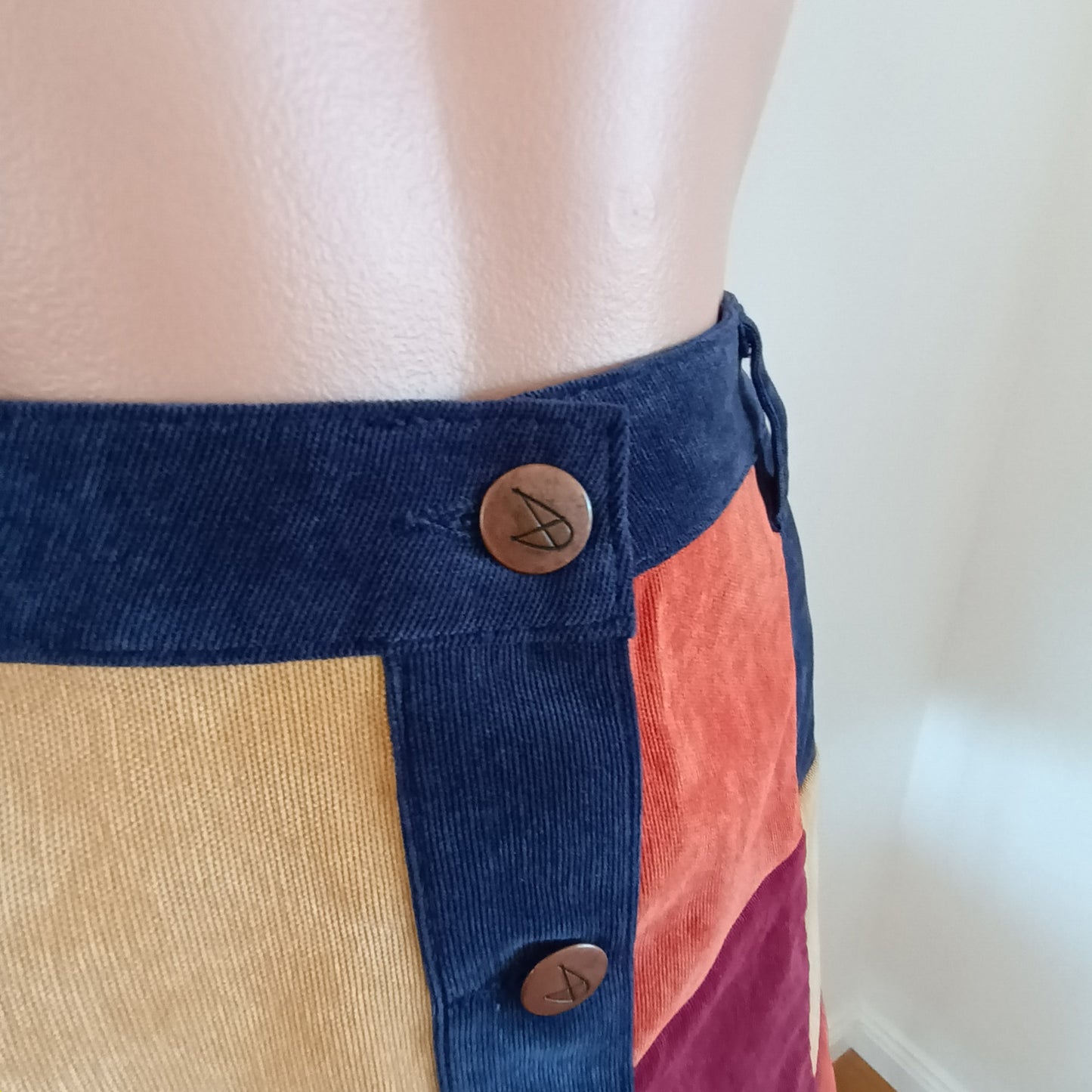 Mink Pink corduroy patchwork mini skirt