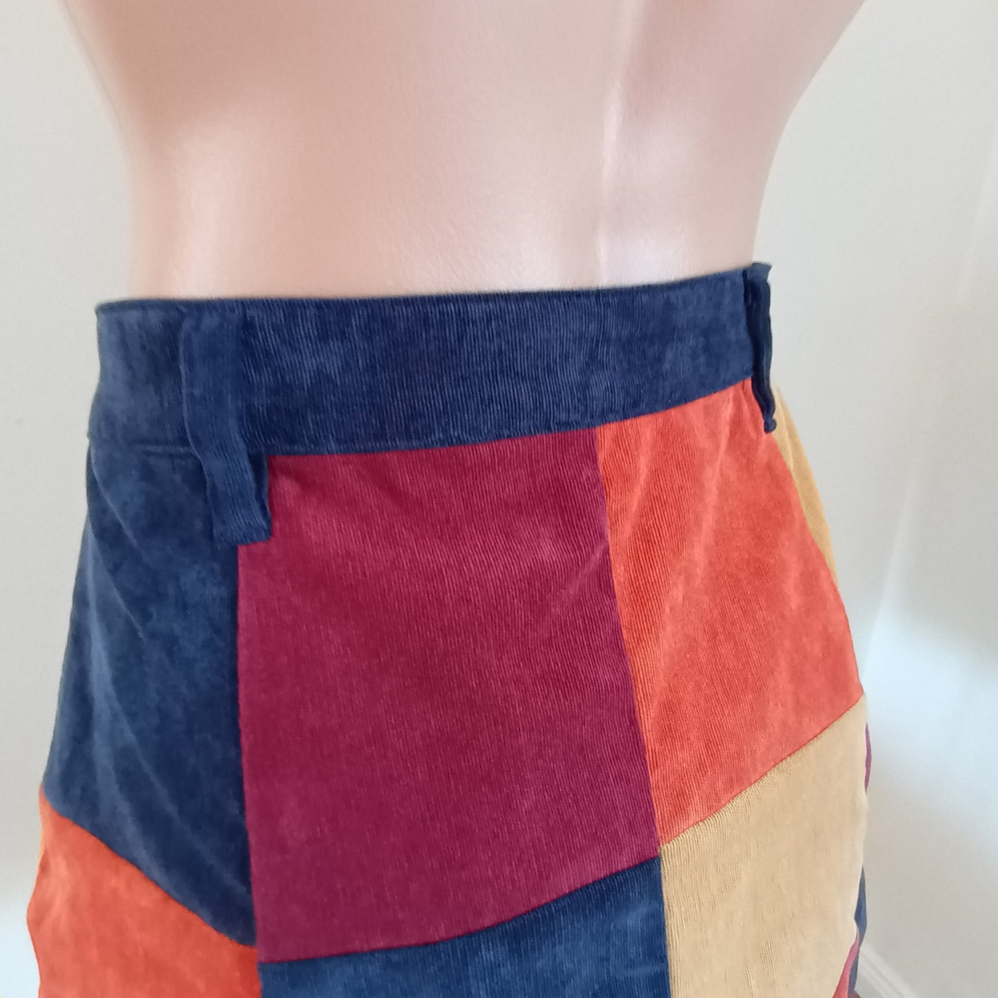 Mink Pink corduroy patchwork mini skirt