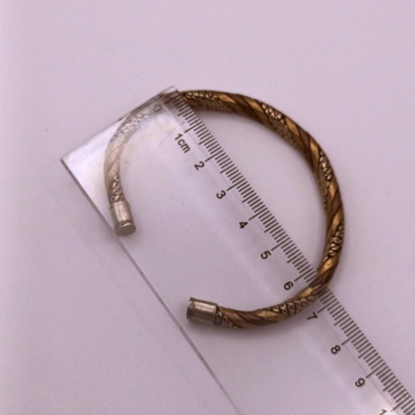 Vintage hand forged bras, copper twisted hand made cuff bracelet.