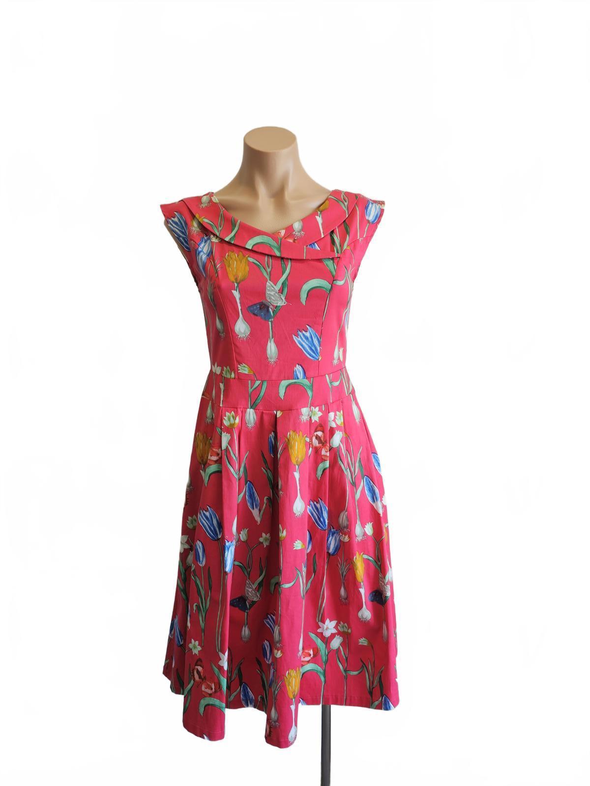 Timeless by Vanessa Tong pink floral 50s style summer garden dress.8