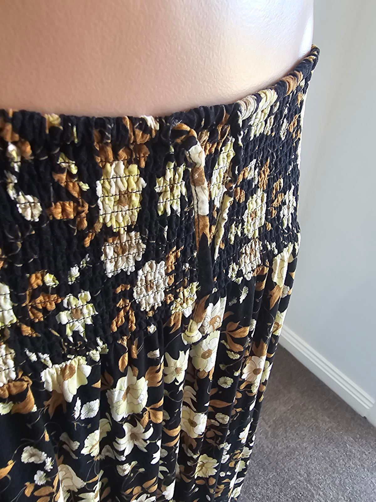 Vintage rip curl floral boho midi skirt L !