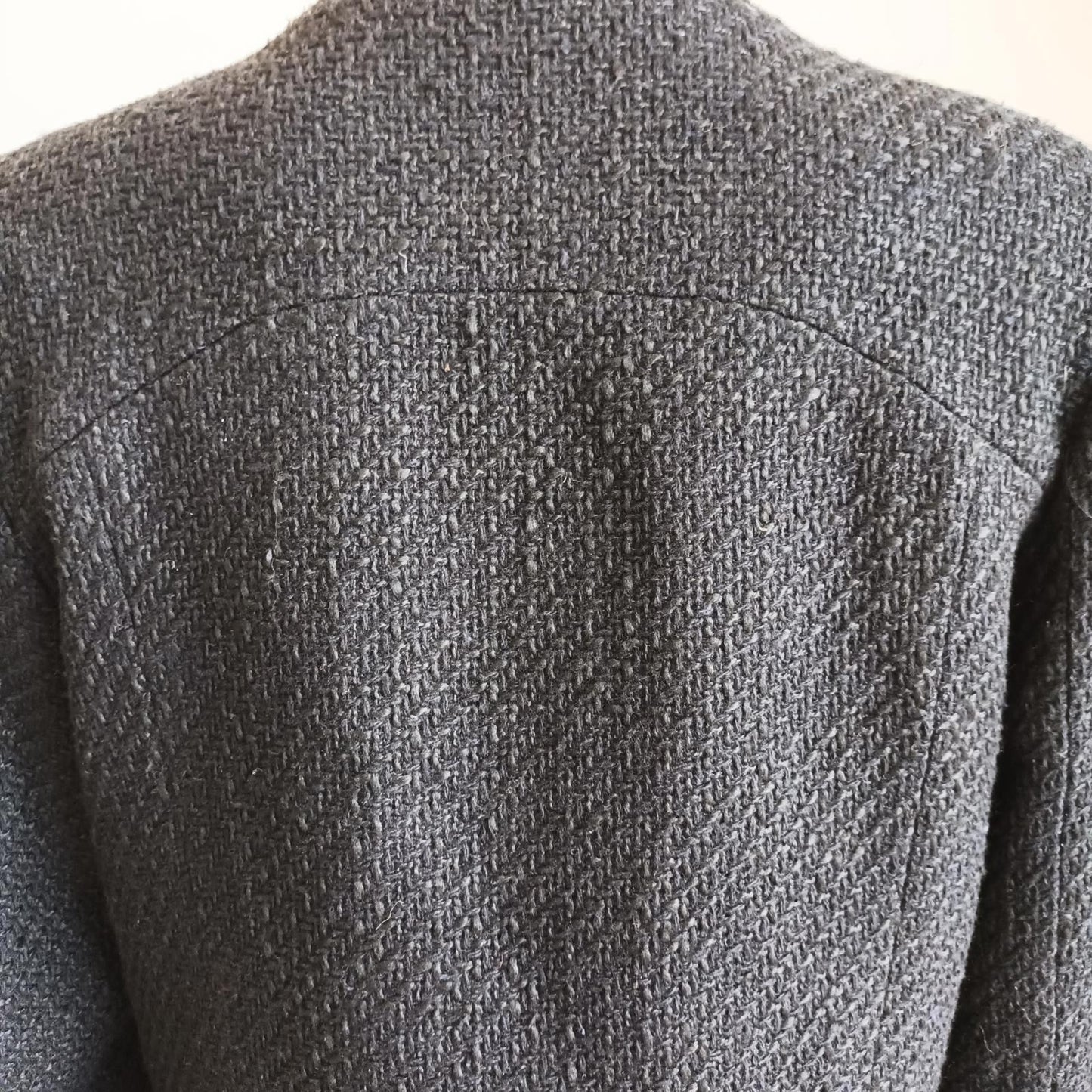 Black wool blend Tweed cropped jacket by Enrose 14