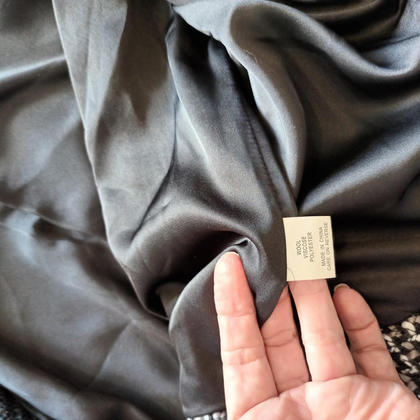 Black wool blend Tweed cropped jacket by Enrose 14