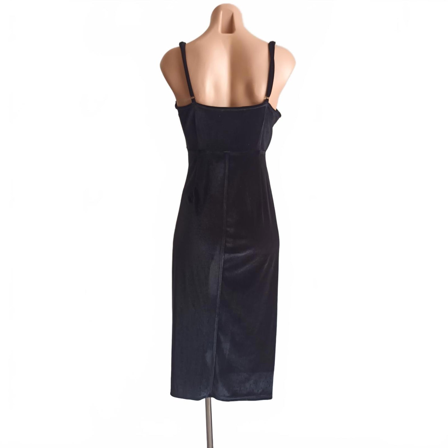 Double crazy sexy black velvet dress cocktail L