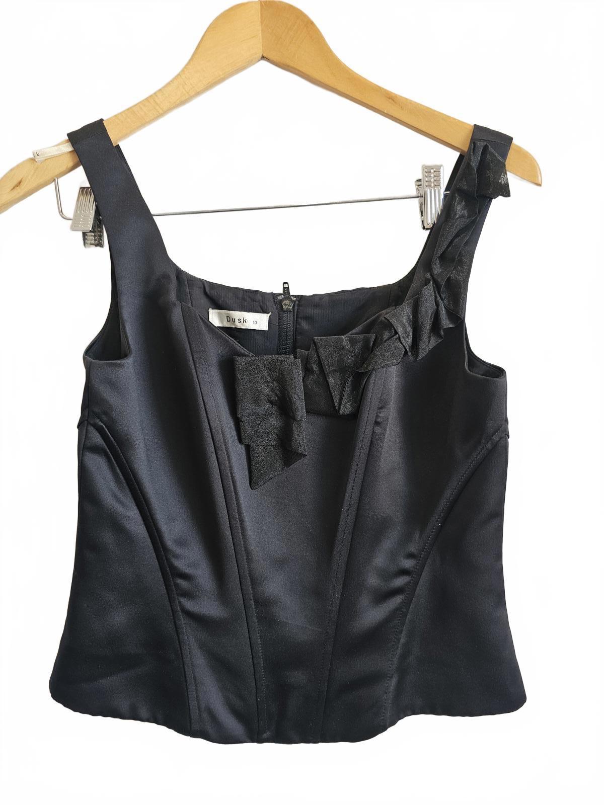 Black Satin Corset Top by Dusk 10 Romantic gothic Whimsy goth