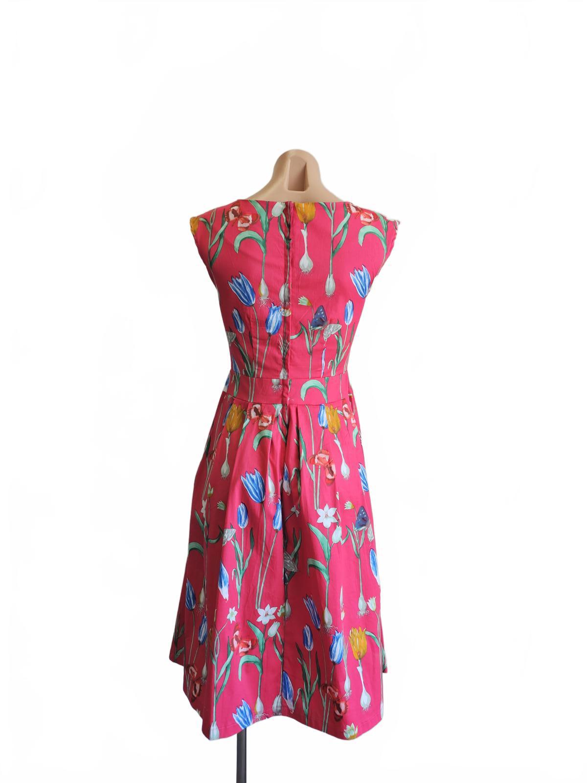 Timeless by Vanessa Tong pink floral 50s style summer garden dress.8