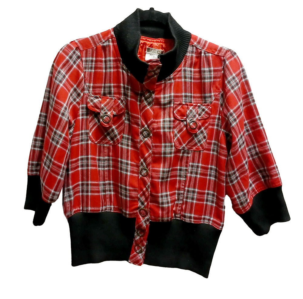 Vintage Fila red plaid cropped Jacket Modeshy
