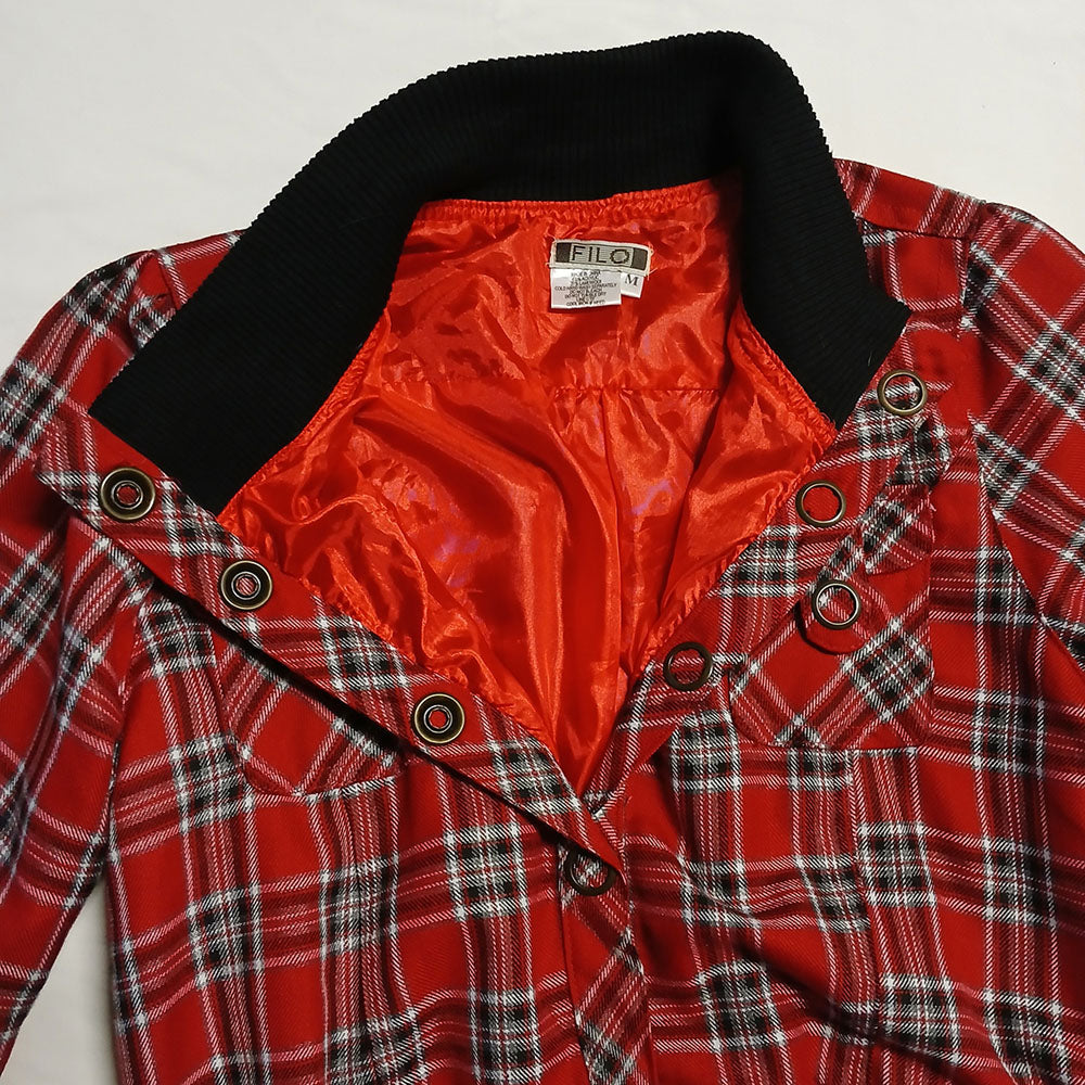 Vintage Fila red plaid cropped Jacket Modeshy