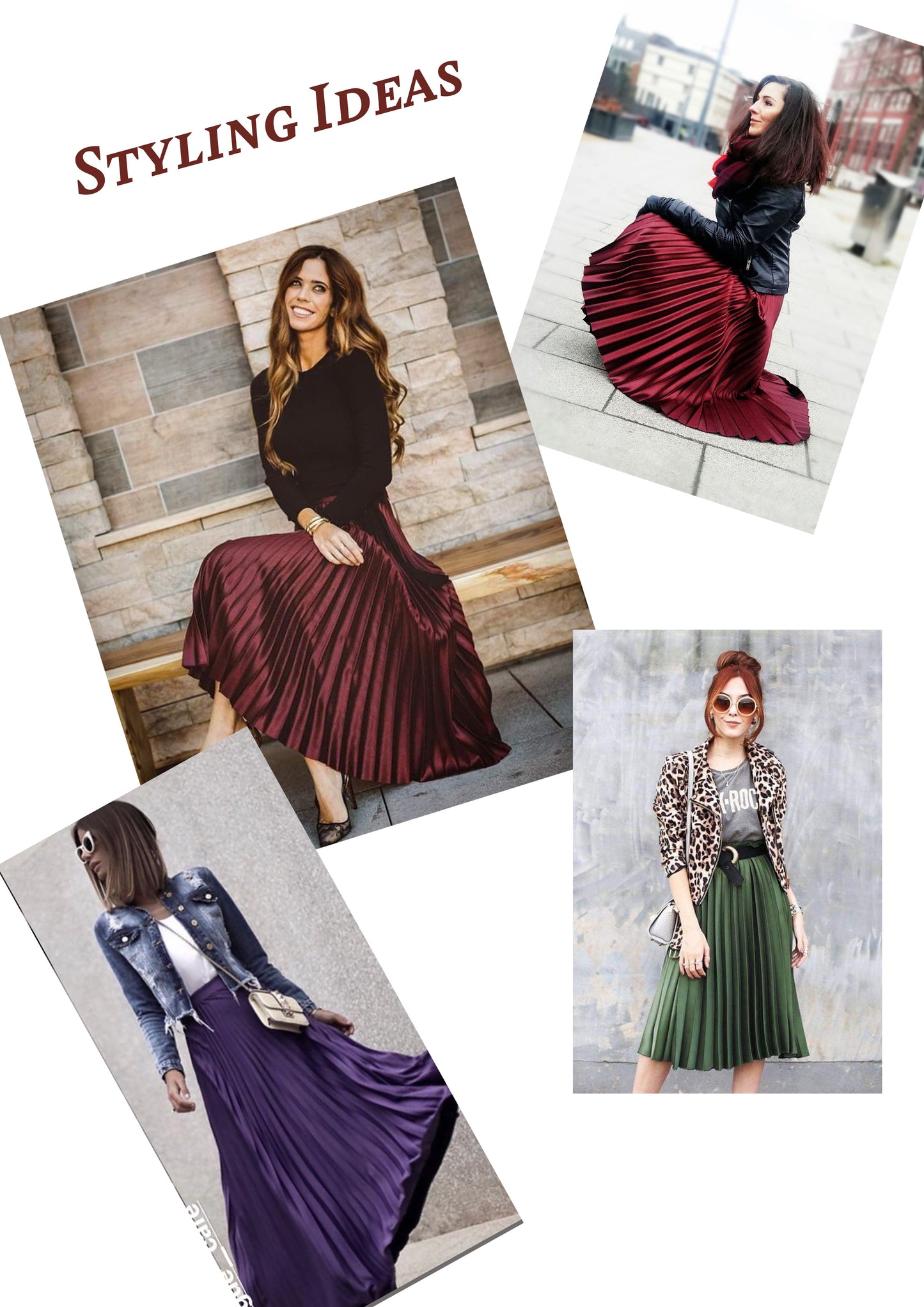Burgundy Gorman Accordian skirt Modeshy
