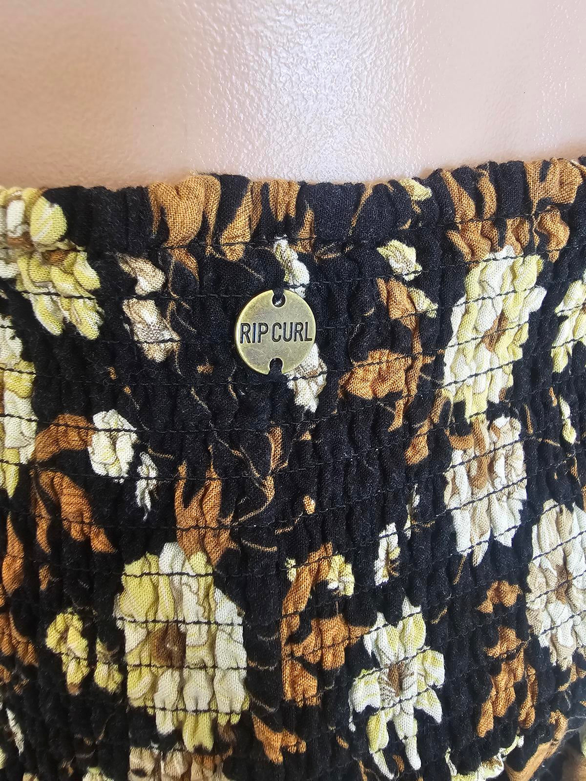 Vintage rip curl floral boho midi skirt L !