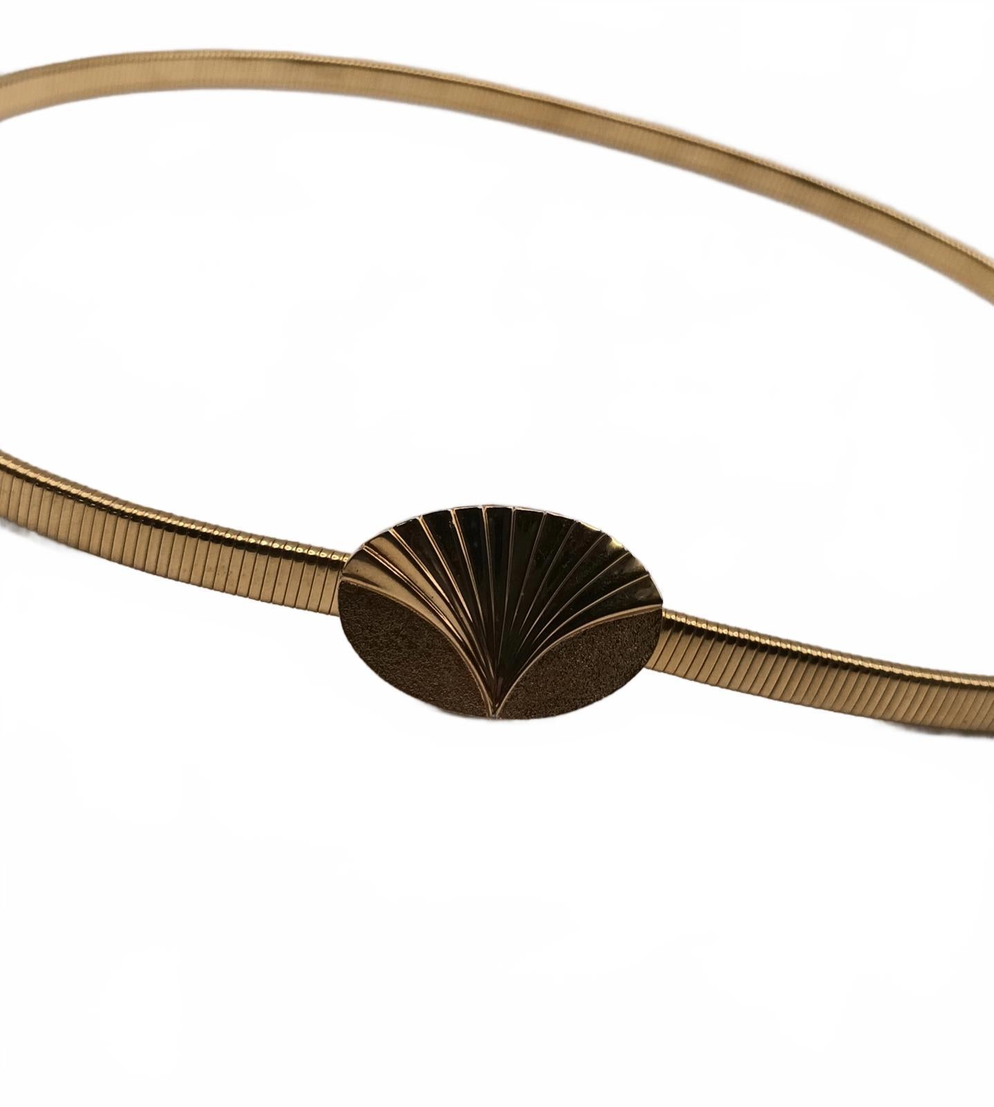 Vintage gold 80s metal shell belt