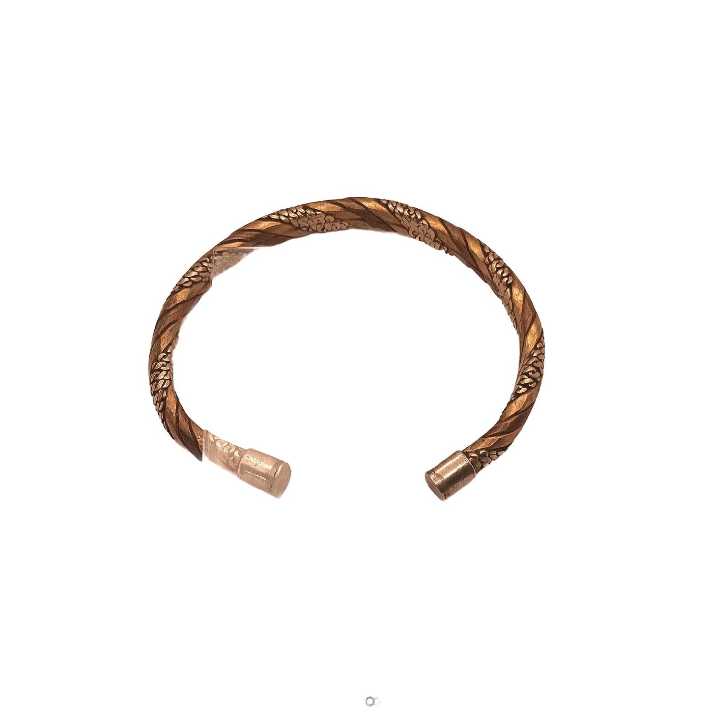 Vintage hand forged bras, copper twisted hand made cuff bracelet.