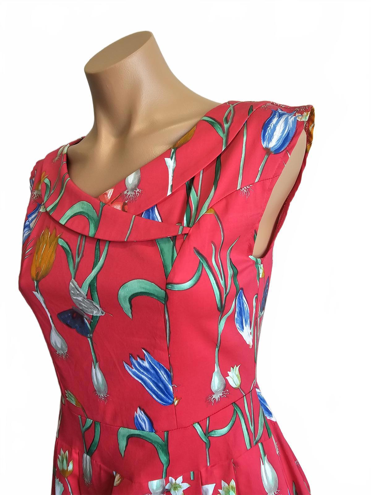 Timeless by Vanessa Tong pink floral 50s style summer garden dress.8