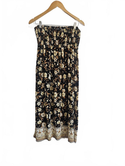 Vintage rip curl floral boho midi skirt L !