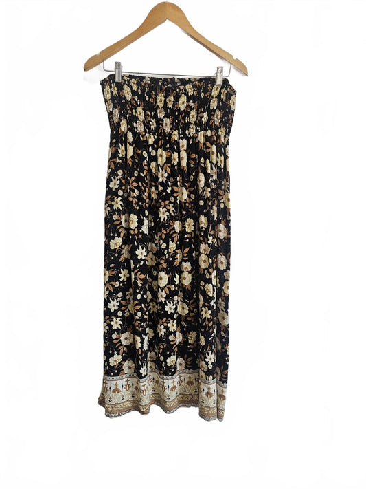 Vintage rip curl floral boho midi skirt L !